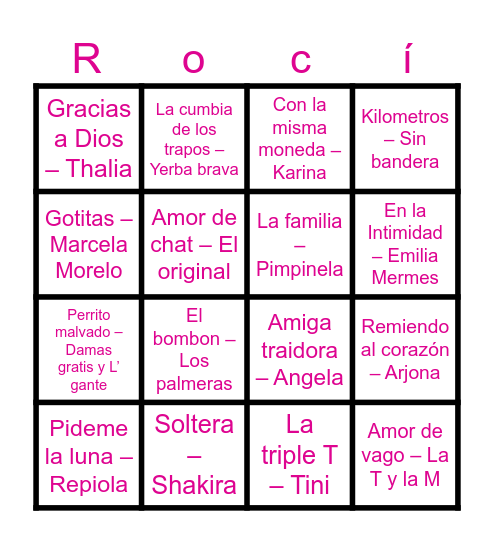 Cumple Ro! Bingo Card