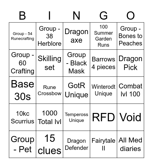 GIMP Bingo Card