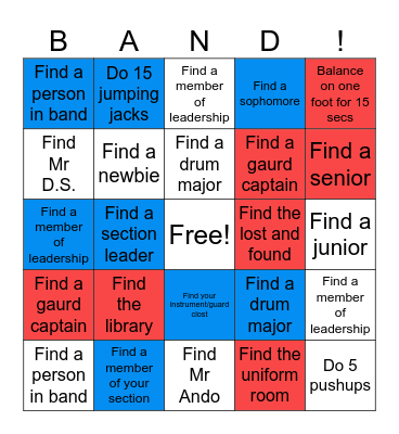 Band Bingo Card