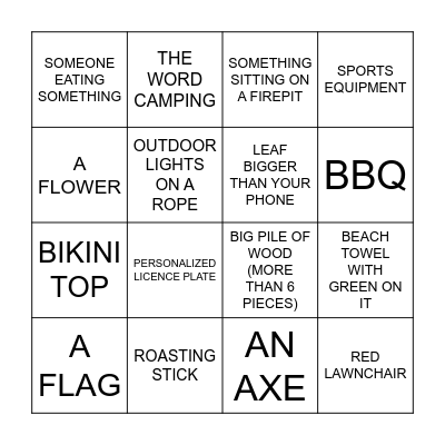 PEPPER'S CAMPING SCAVENGER HUNT! Bingo Card
