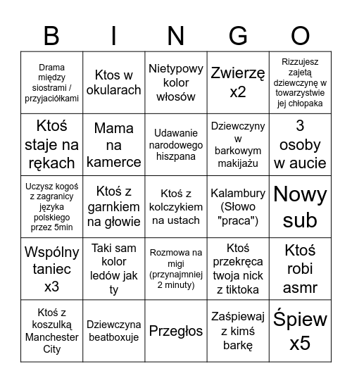 Noomz ome bingo Card