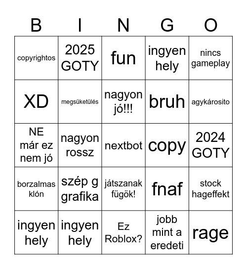 ööö Not bad Bingo Card