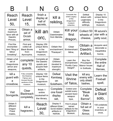 skyrim randomizer Bingo Card