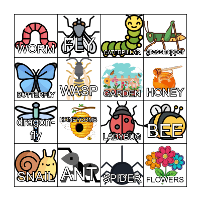 INSECTOS DEL JARDÍN Bingo Card
