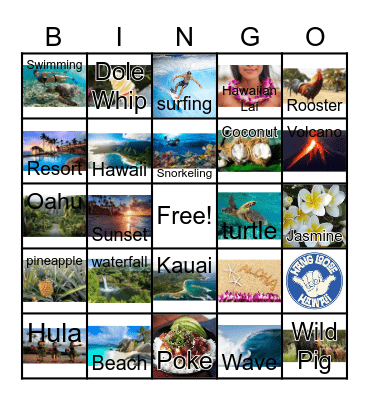 Hawaii Day Bingo Card