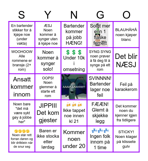 Syngo Hængingo Bingo Card