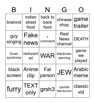 reels bingo Card
