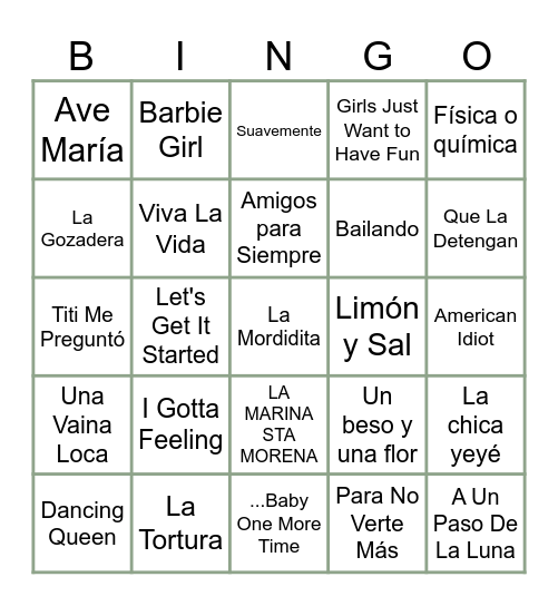 Teresa & Jordi Bingo Card
