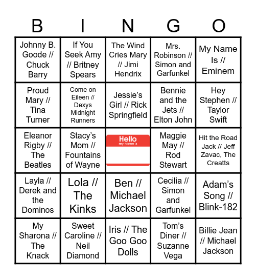 What's in a Name? Bingo Card