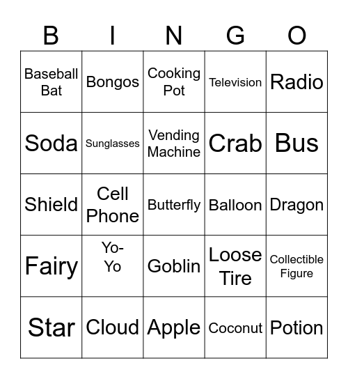 Mackenzie's Scavenger Hunt Bingo Card