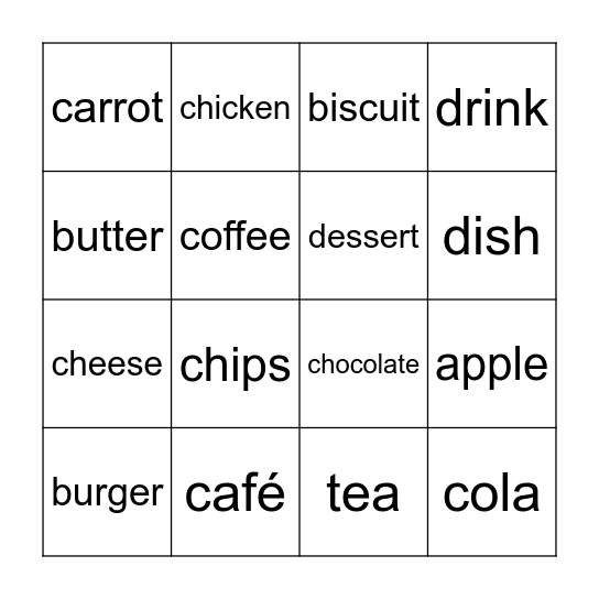 Unit 3 Vocabulary Bingo Card