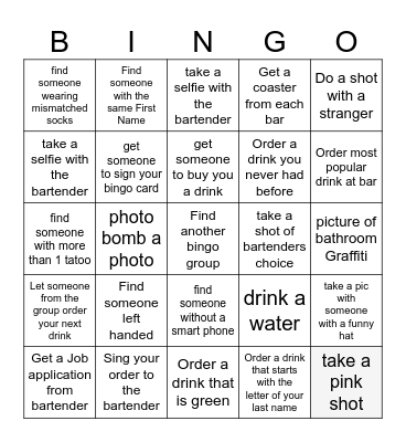 Girls trip BINGO Card
