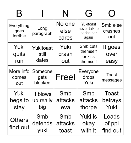 Yuki bingo Card
