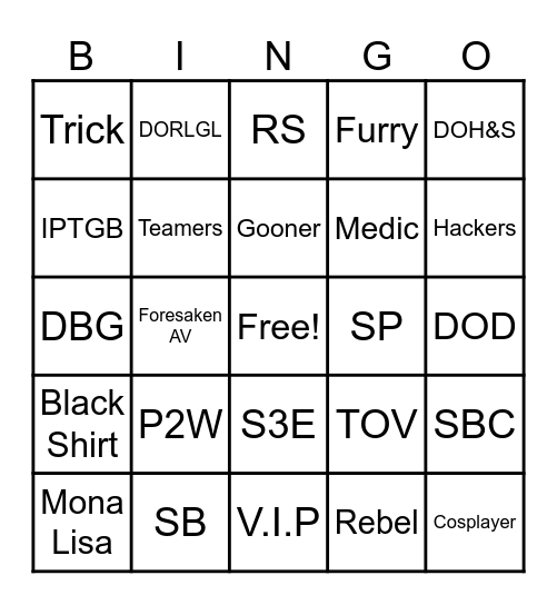 Ink Game Bingo Card