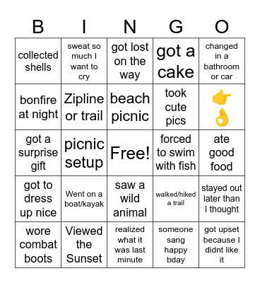 keyla’s birthday bingo Card