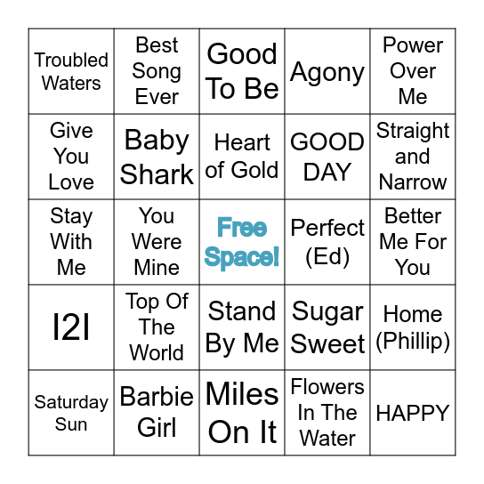 SINGO Bingo Card