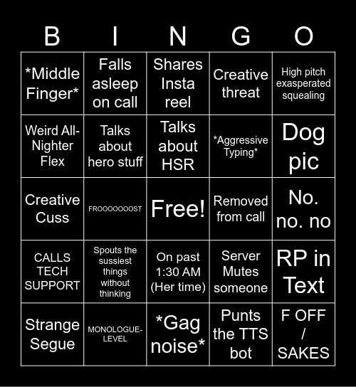 Asha Bingo Card