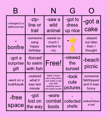 keyla’s birthday bingo Card
