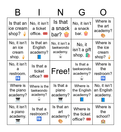 B2 L4 Is that a restroom? 🚻 Bingo Card