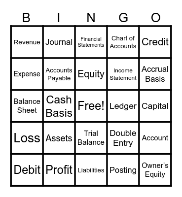 Accounting Bingo Card
