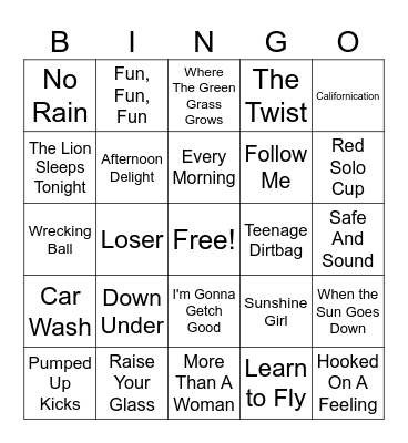 Summertime #4 Bingo Card
