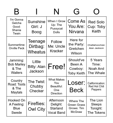 Summertime #4 Bingo Card