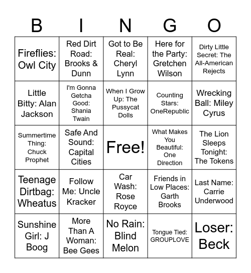 Summertime #4 Bingo Card