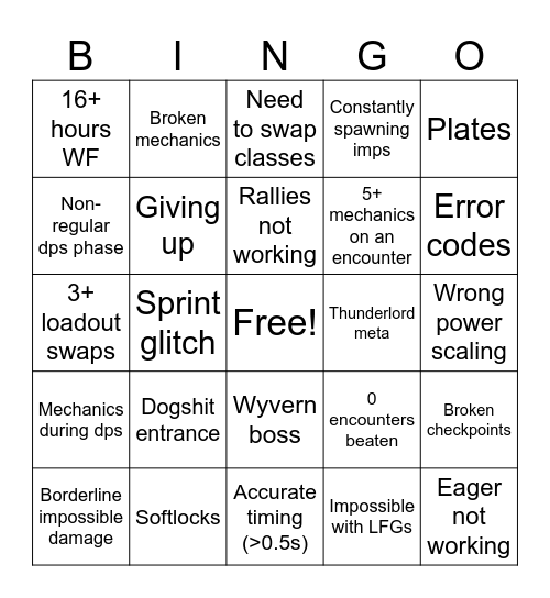 Desert Perpetual Bingo Card