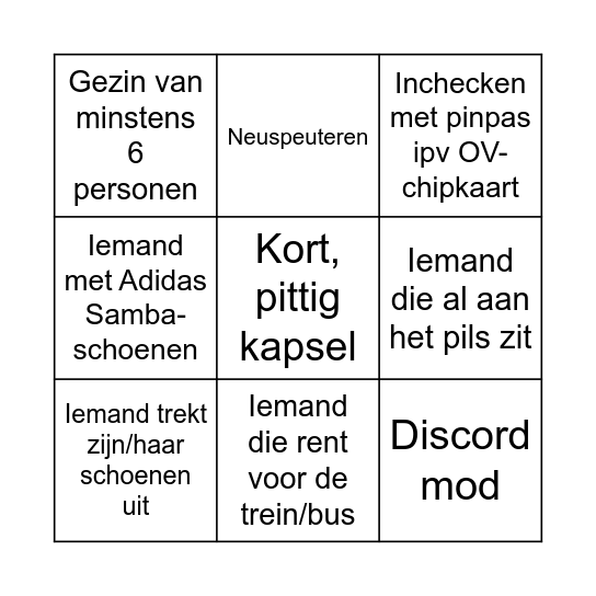 Ties Felkers Bingo Card