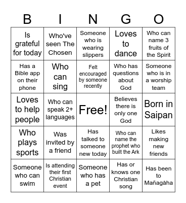 ENC Saipan Human Bingo Card