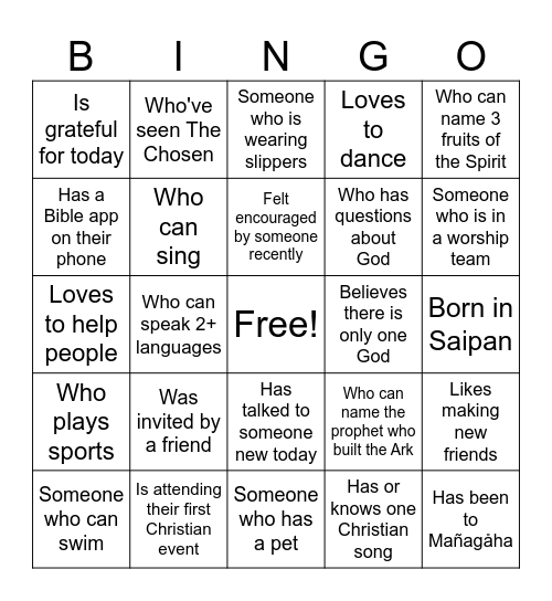 ENC Saipan Human Bingo Card