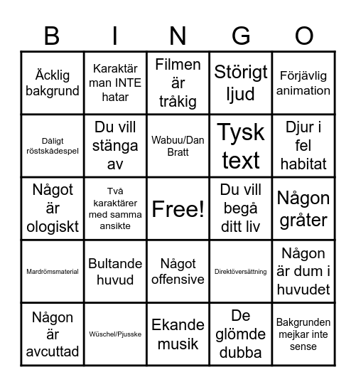Bingo Pictures Bingo Card