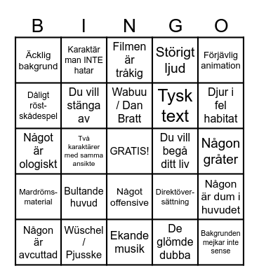 BINGO PICTURES Bingo Card