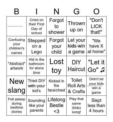 Parents Bingo! Bingo Card