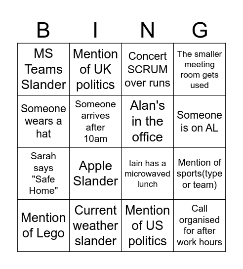 we are so back Bingo Card