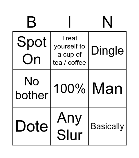 Enagh Bingo Card