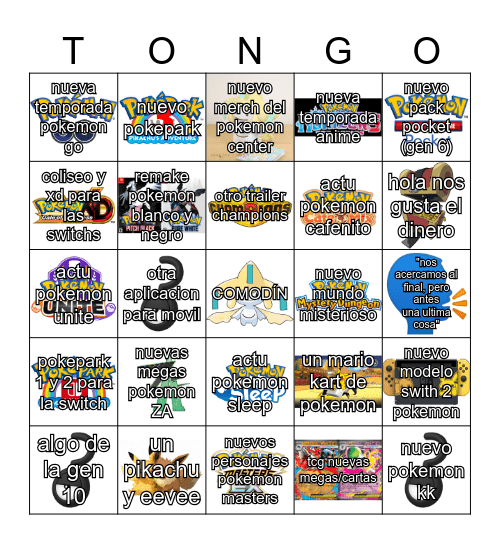 bingo pokemon presents 2025 jul Bingo Card