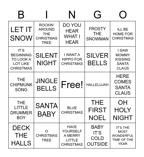 CHRISTMAS IN JULY Bingo Card