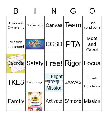Sixes Back to School BINGO Card