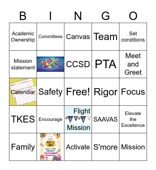 Sixes Back to School BINGO Card
