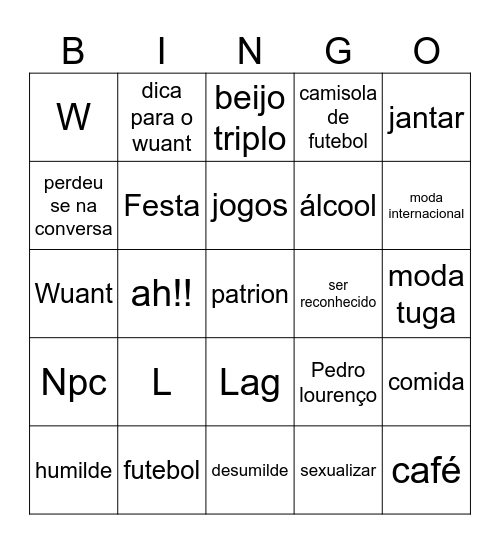 arganaça bingo Card