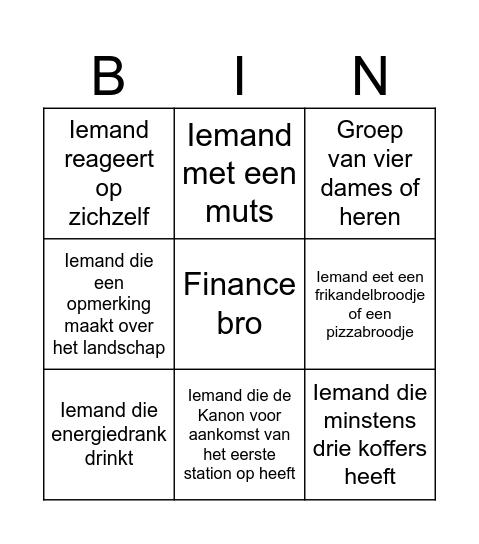 Joost Kok Bingo Card
