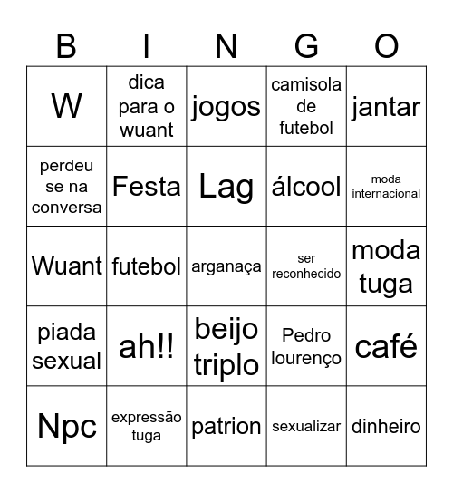 arganaça bingo Card