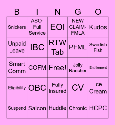 Fun Friday Huddle 07/25/2025 Bingo Card