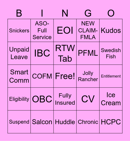 Fun Friday Huddle 07/25/2025 Bingo Card