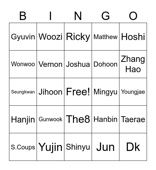 Max's Bingo! Bingo Card