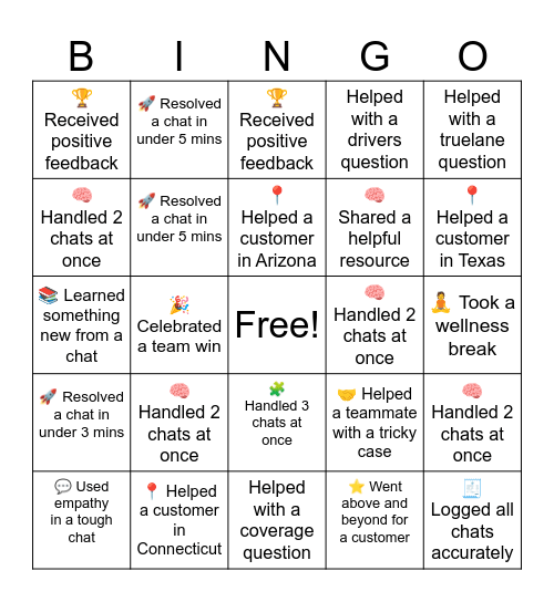 Click to Chat Bingo Card