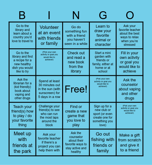 Preston Bingo Card