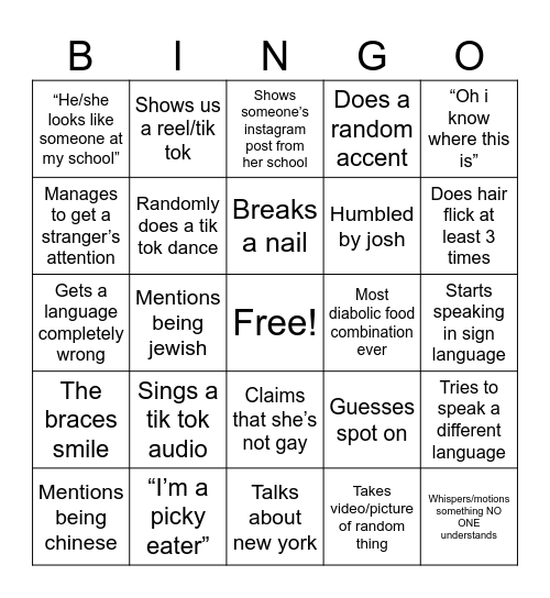 Kala bingo Card