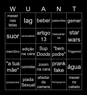 Wuant Bingo Card